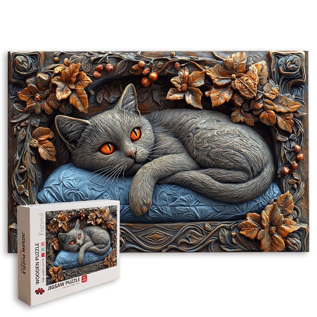 Puzzle 2000 Pezzi, Puzzle Gatto, Misura: 100x71cm, Regalo Donna/Uomo -8739