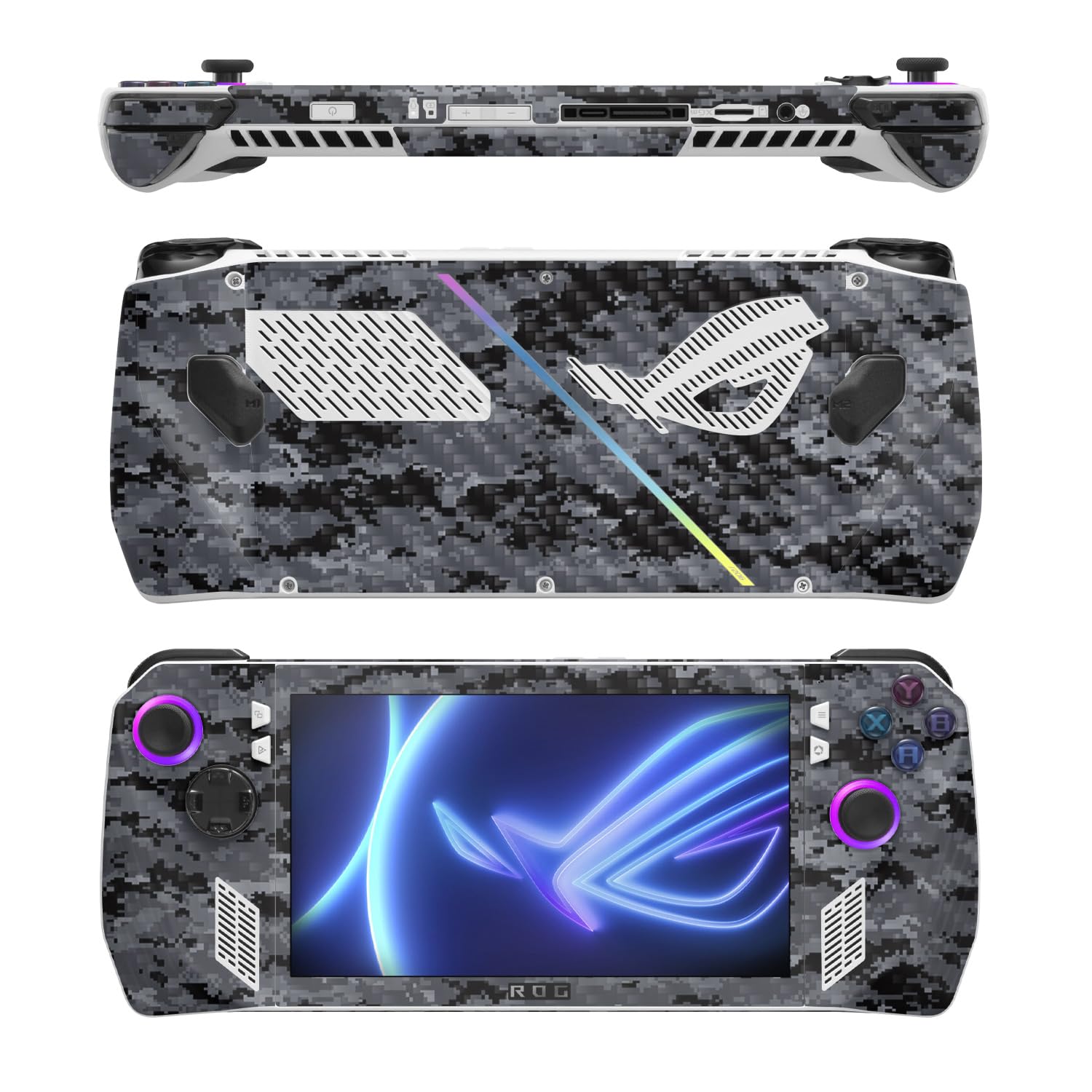 MightySkins Carbon Fiber Skin Compatible with Asus ROG Ally - Digital Camo | Protective, Durable Textured Carbon Fiber Finish | Easy to Apply