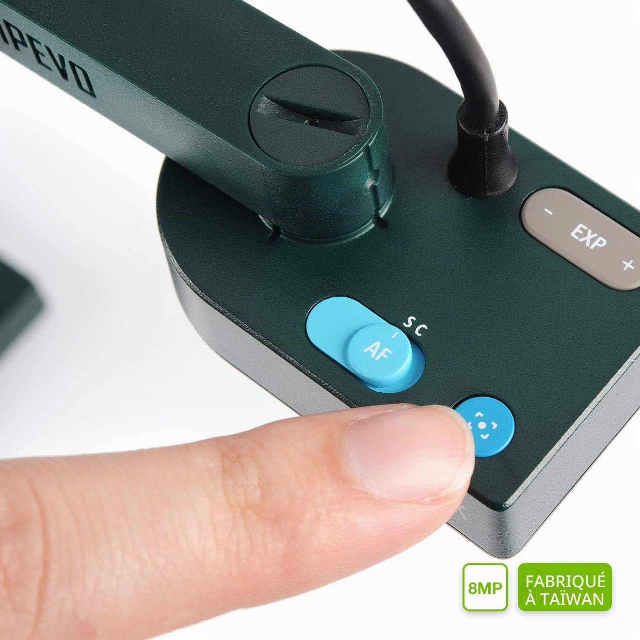 IPEVO V4K 8MP Caméra de documents USB ultra haute définition pour Mac OS, Windows, Chromebook