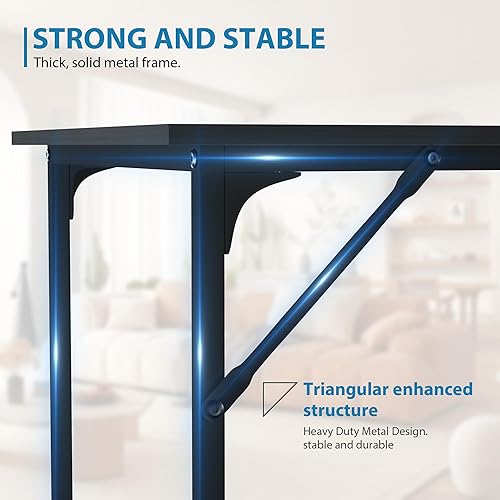 Miniatura 4 de Escritorio de computadora de 40 pulgadas para espacios pequeños, escritorio de oficina en casa, estilo moderno y simple, escritorio de trabajo