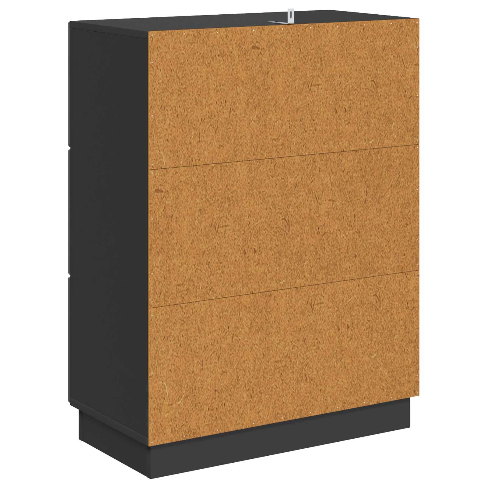 Mobile con 3 Cassetti Nero 66x34,5x87 cm Legno Ingegnerizzato | Cassettiera autoportante salvaspazio per soggiorno e studio, ideale per organizzare documenti e accessori quotidiani.