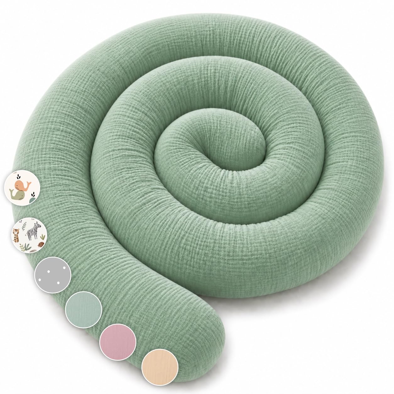 Seitenschläferkissen aus 100% Baumwolle – Body Pillow, Lange Kopfkissen Bettrolle, Nackenrolle Kissen (Eukalyptus, 400 cm)