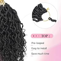 Vista 3 de Goddess Locs Extensiones de Cabello de Ganchillo de 14 Pulgadas Boho River Locs Hippie Ondulado de Ganchillo Con Cabello Rizado en el Medio