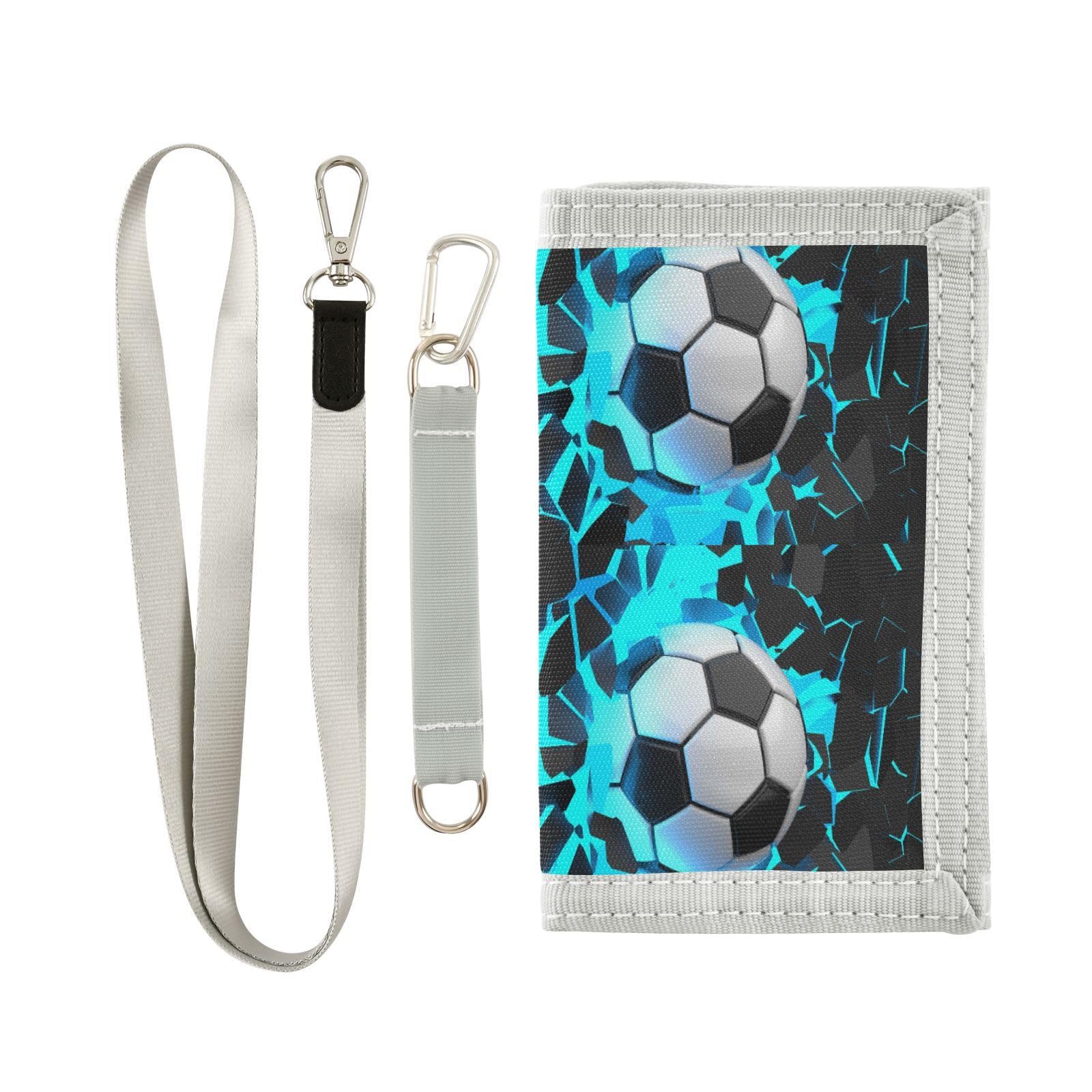 Krafig Sport Kids Wallets for Boys Girls, 3D Soccer Sport Toddler Trifold Wallet for Boys, Novelty Wallet for Childrens, Coin Case Card Pocket for