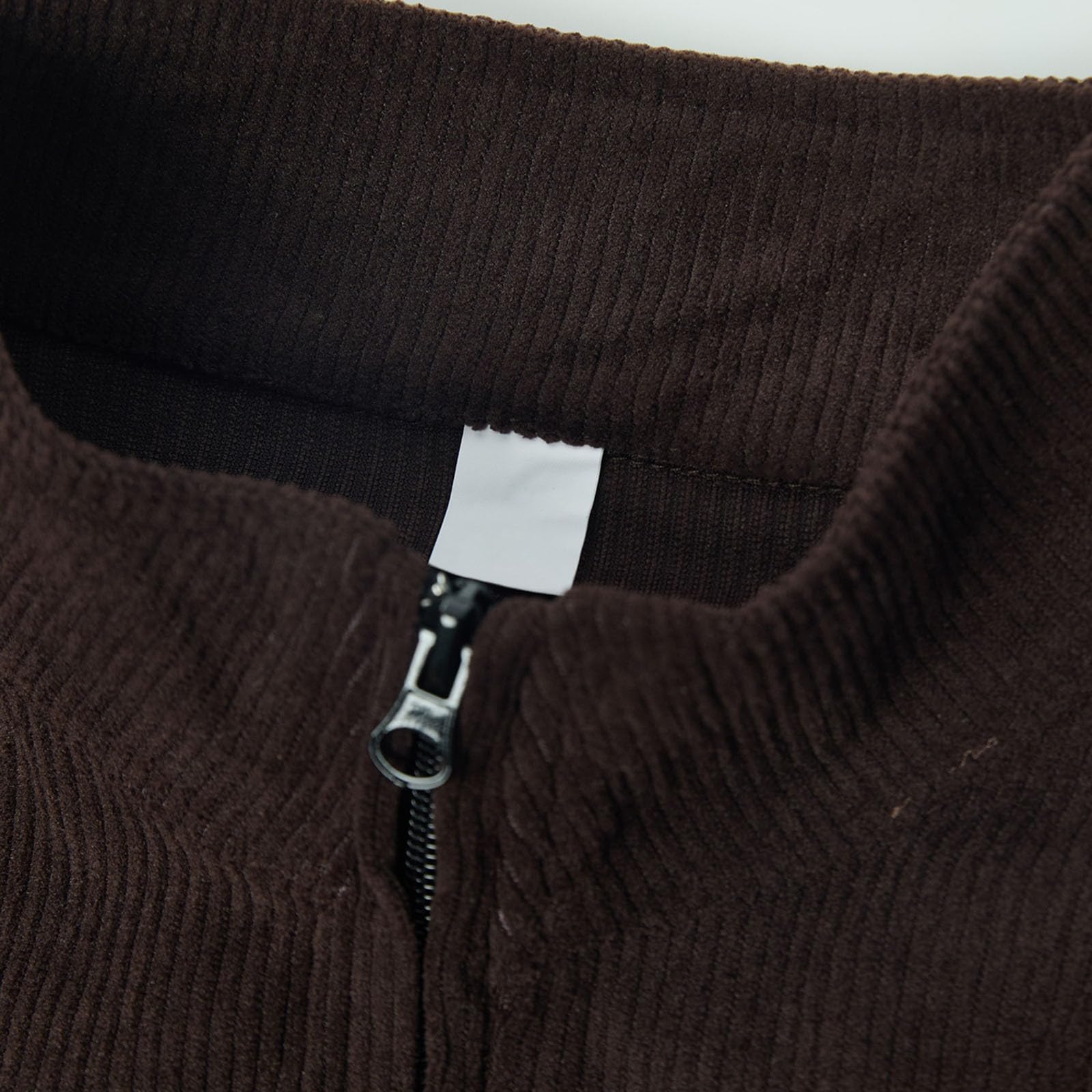 Tuta per il tempo libero da uomo, da jogging, con corda, tuta sportiva in tinta unita, con cerniera a 1/4, con colletto alto, felpe e pantaloni in velluto a coste, per uomini