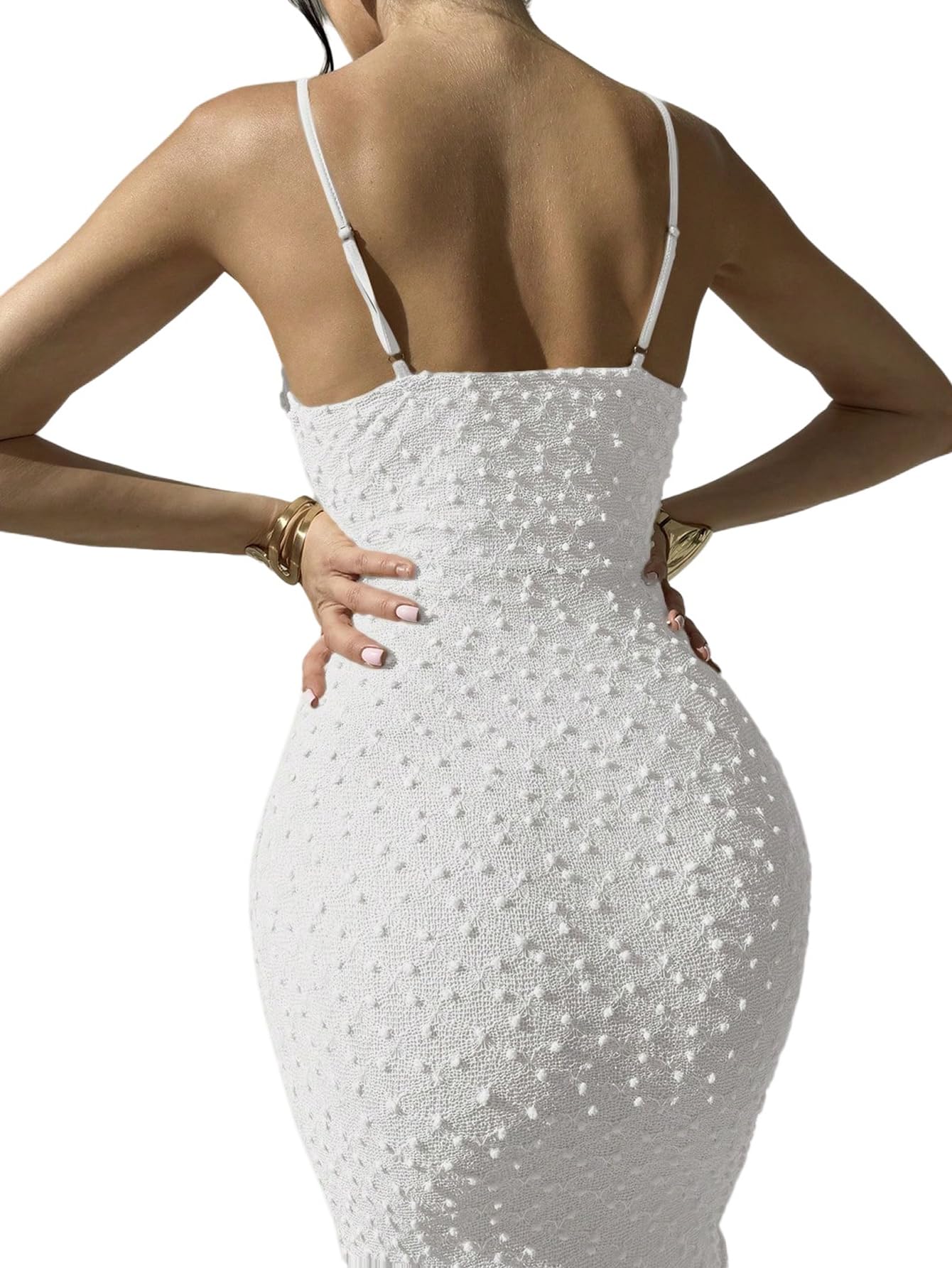 SweatyRocks Bodycon Kleid Damen Elegant Maxikleid Hochzeitsgast Trägerkleid Sommerkleid Mit Schlitz Abendkleider Figurbetontes Kleid Partykleid