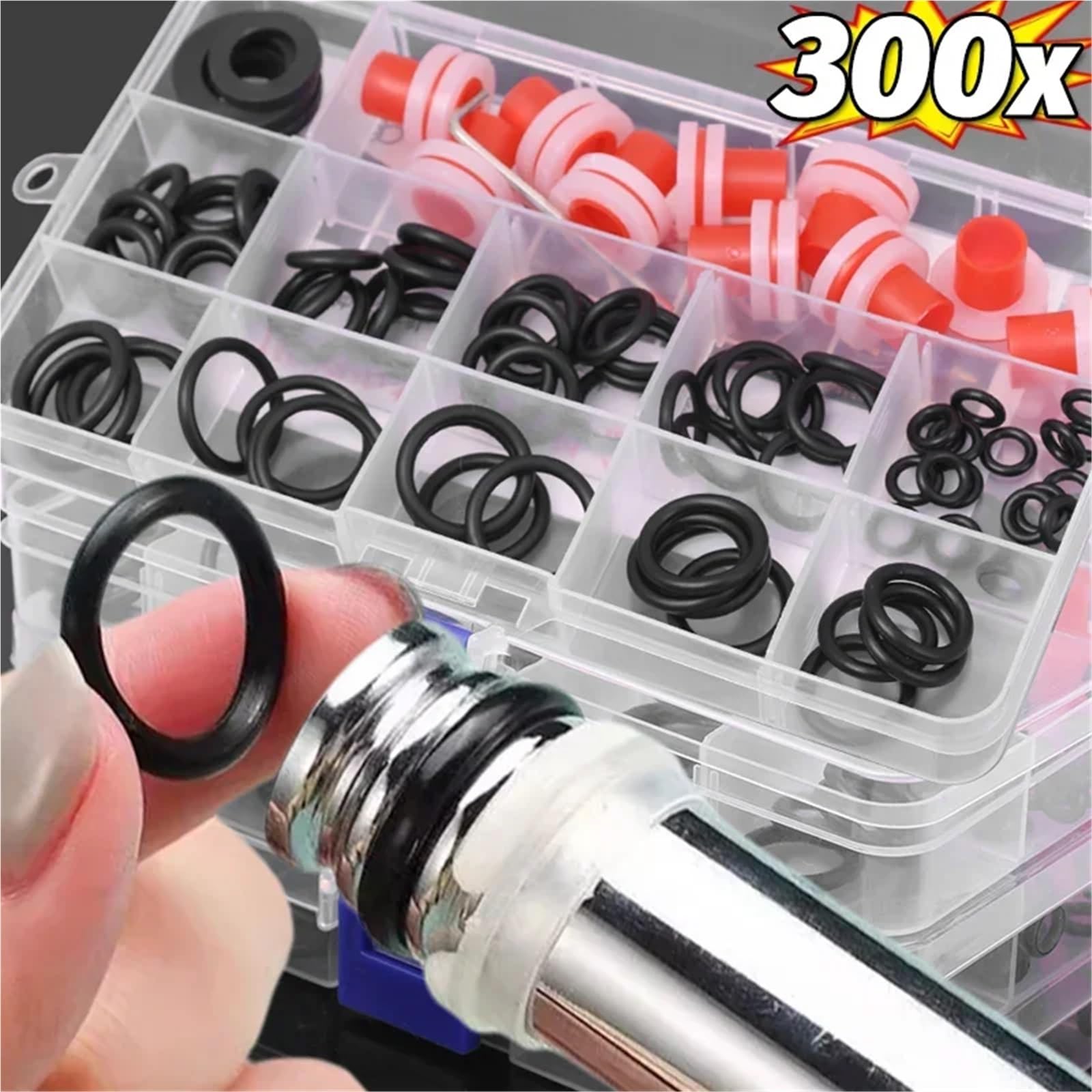 Kit de junta tórica de goma for grifo, manguera de tubería, arandela de sellado a prueba de fugas(3 Box (300pcs))