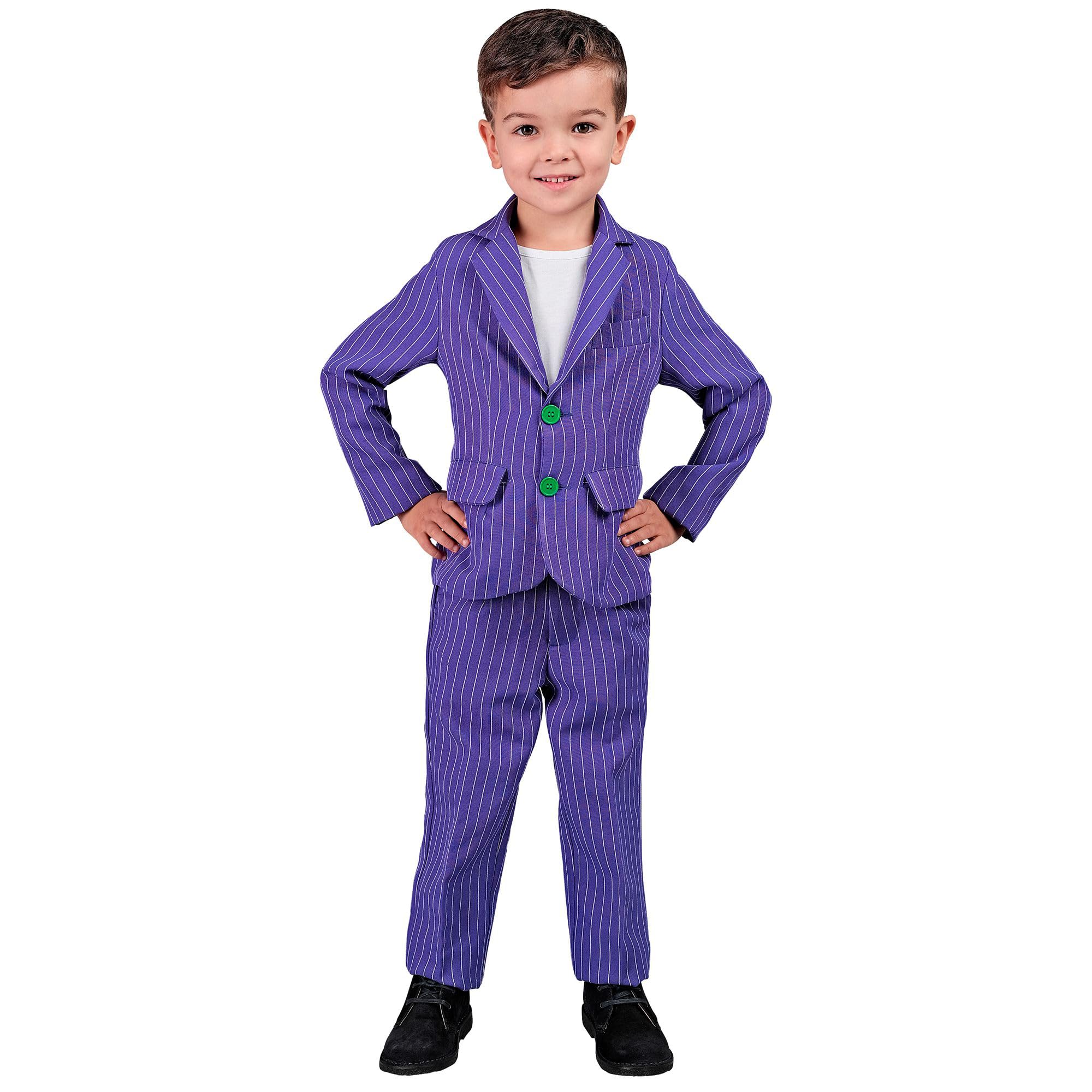 W WIDMANN MILANO Party Fashion - Costume da clown cattivo per bambini | Completo viola con giacca e pantaloni in stile clown assassino per Halloween, Carnevale, feste a tema horror