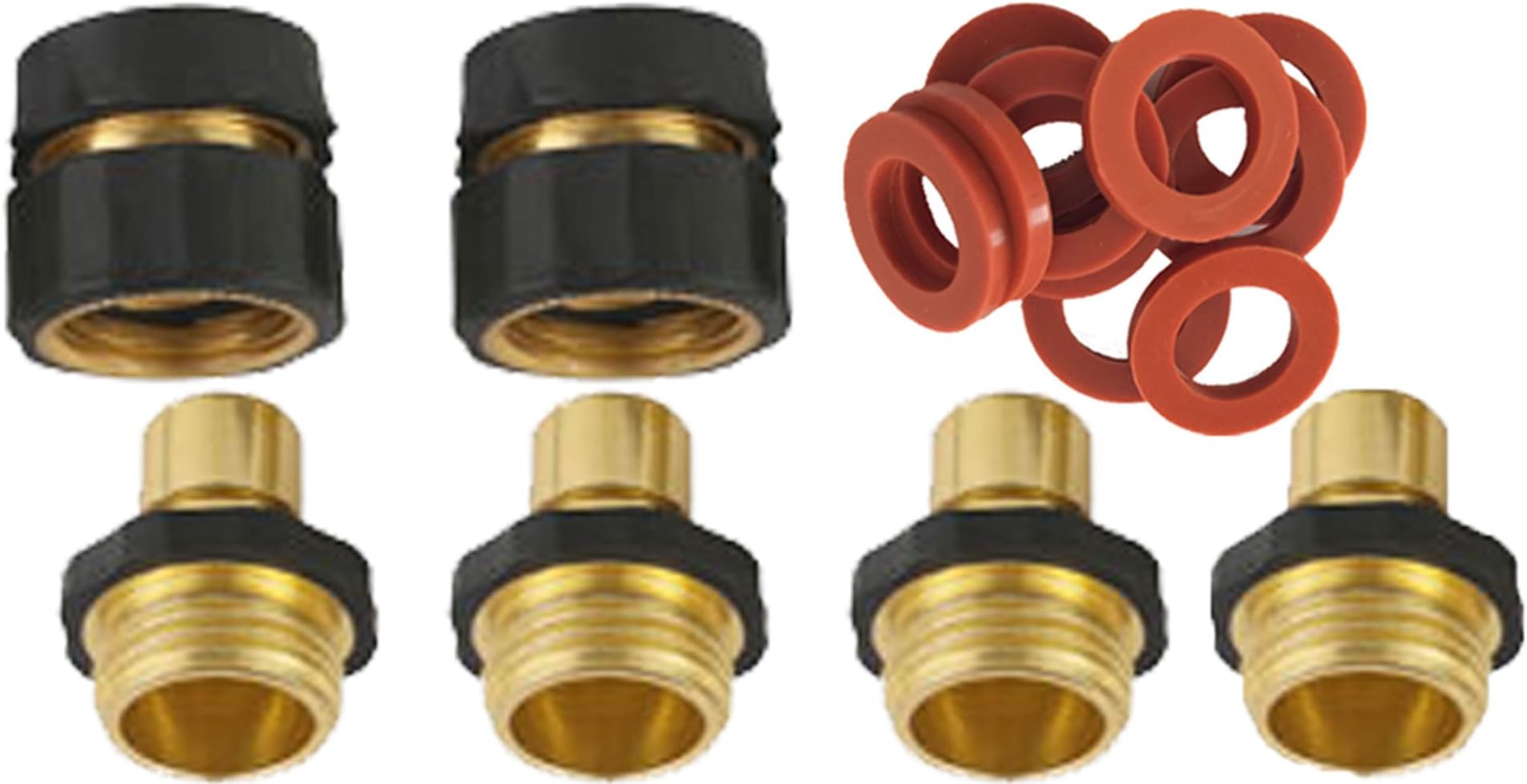 SOMMERLAND 3/4" Aluminum Garden Hose Quick Connector Value Pack (4Male+2Female+10Washer)