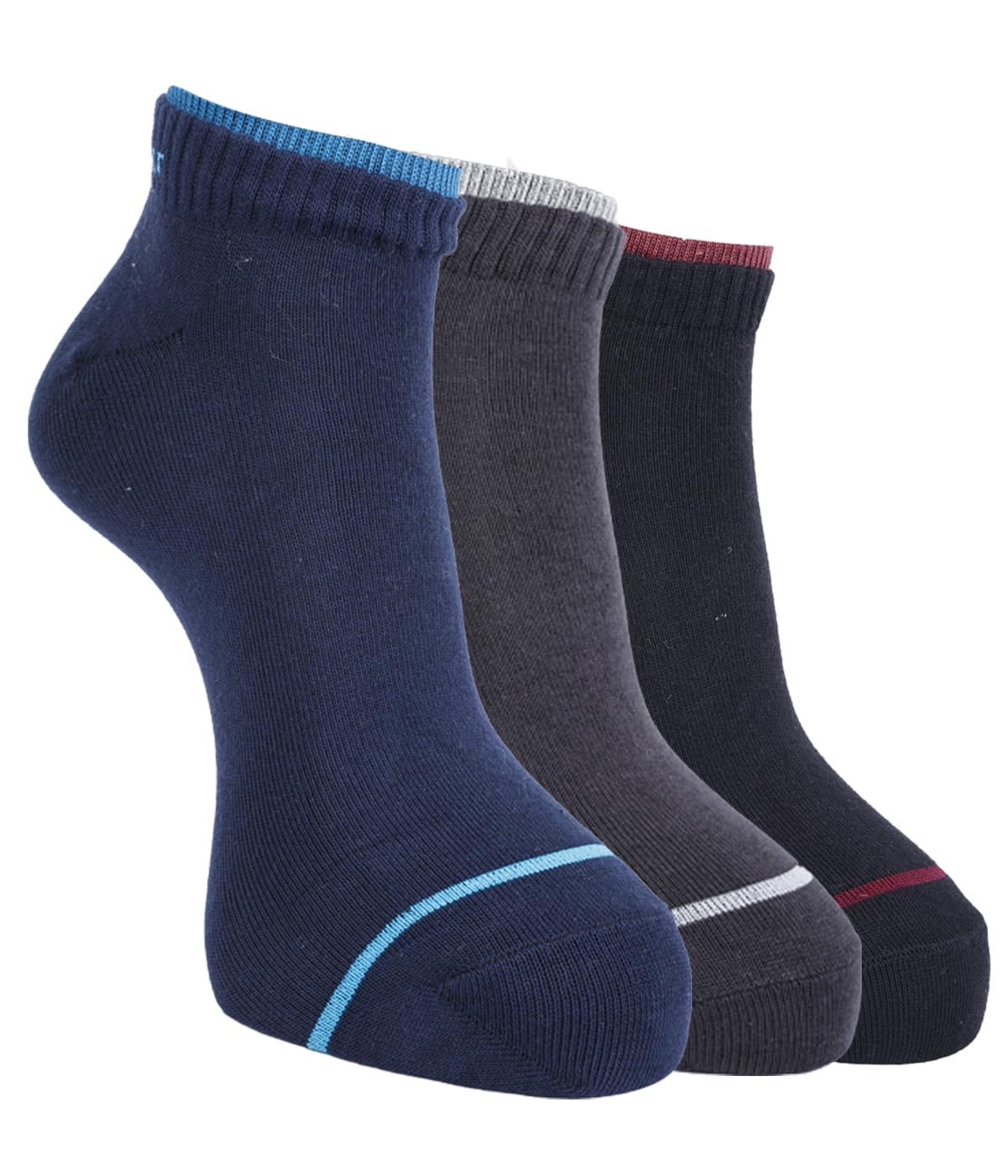 force nxt BY Dollar Socks for Men Solid Ankle Length Cotton Socks, Free Size, Pack of 3 (Multicoloured)-picture-22
