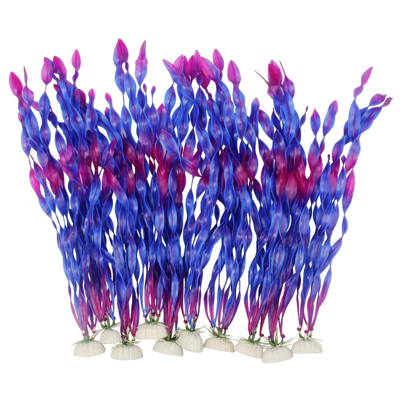 Snorvixre 10Pieces Underwater Seaweed Decors with Ceramic Base for Aquarium Landscape Fishtanks Scene Setting Accessories Aquarium Decoration