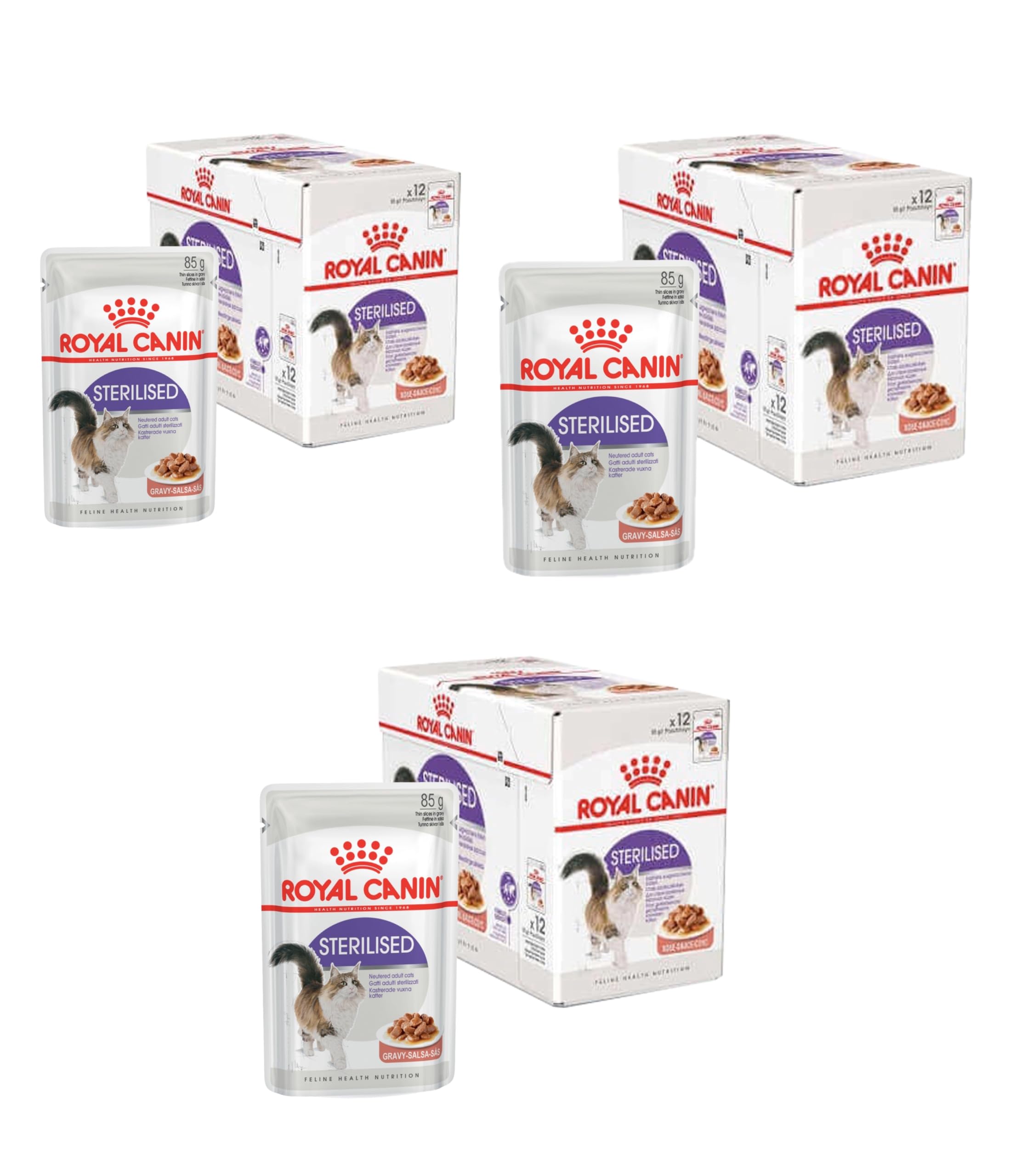 Cibo umido Sterilised Bocconcini in Salsa per Gatti Adulti Sterilizzati, 36 Bustine da 85 g