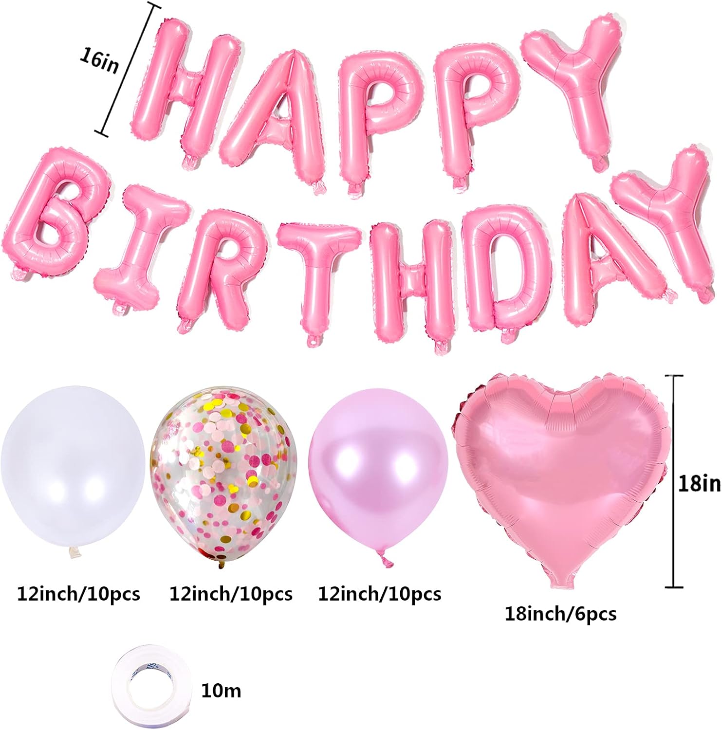 Buy Hot Pink Birthday Decorations Party Supplies Set (50PCS) Balloon