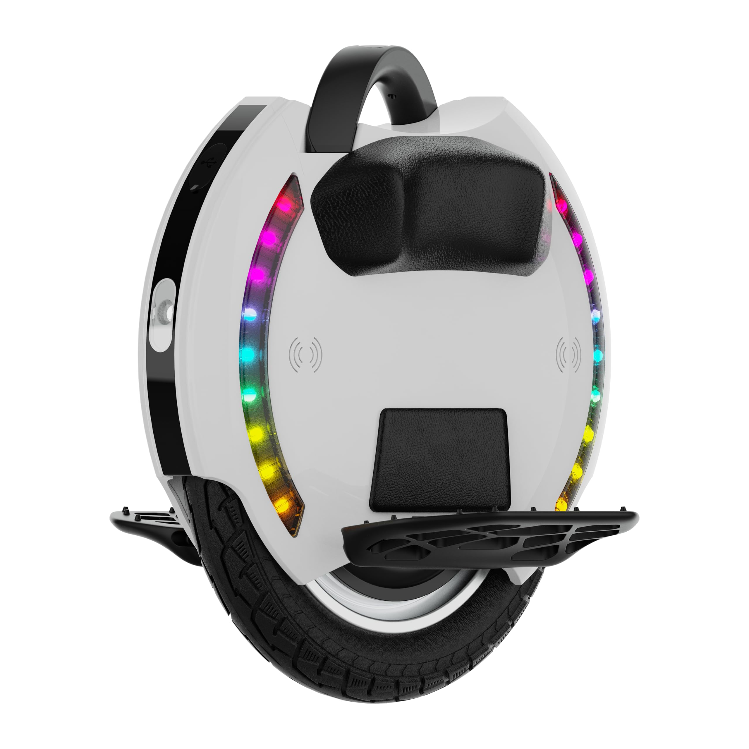 KINGSONG Elektrisches Einrad KS-14M, Erwachsener, Weiß, 800-W-Motor, Reichweite bis zu 15 km, begrenzt auf 20 km/h, aufblasbarer 14-Zoll-Reifen, Lautsprecher und Bluetooth
