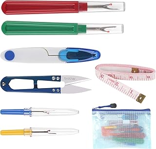 CHIFOOM 8 PCS Kit de Dissolvant de Fil de Couture Seam Ripper de Couture Coupeur Eventreur Mini Poignée en Plastique Découseur Coupe-Fil et Sac de Rangement Chapeau Sac à Dos Manteau