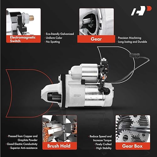 Miniatura 4 de A-Premium Motor de arranque compatible con Nissan 370Z 09-19, INFINITI Q50 14-19, G25 11-12, QX50 14 16-17, Q60 14-19, G37 08-13, QX70 14-17, Q70