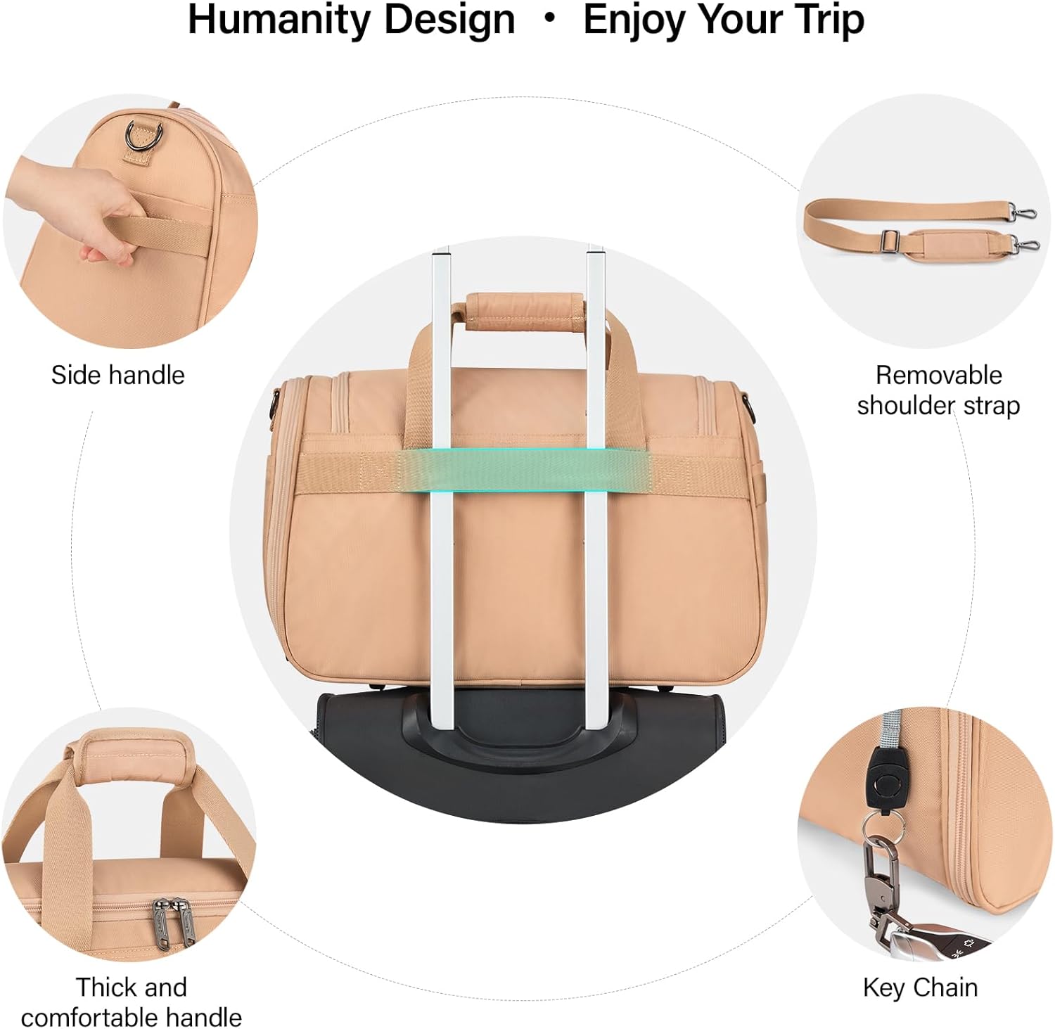 Hanke Foldable Underseat Carry On luggage Bag, Travel Tote Bag for Women & Men, Personal Item Travel Bag Softside Lightweight Luggage Bags for Travel Flight Crew Overnight Weekender.（Pink） - Image 6