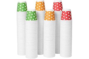 Tamone 600 Pack Small Paper Cups with Dot Design