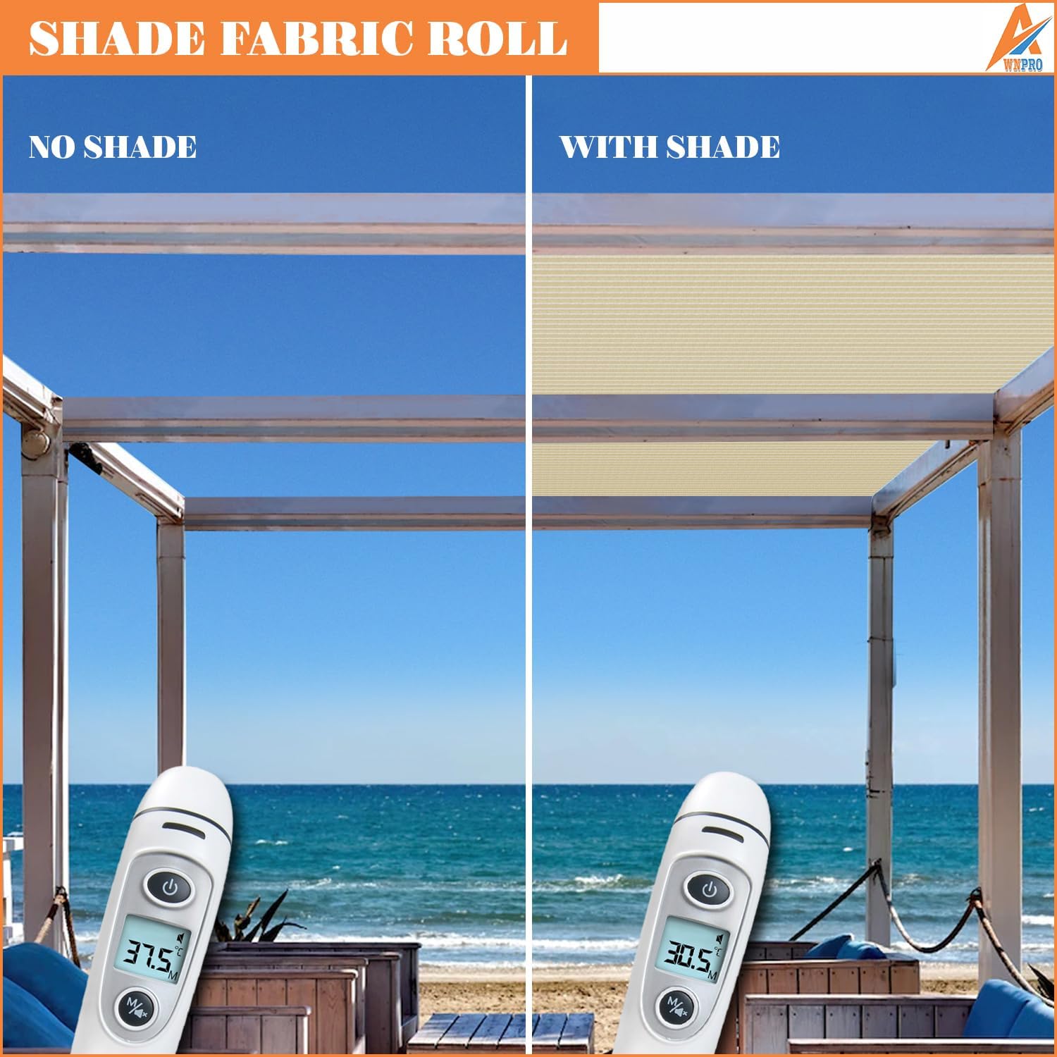 6' x 25' Sun Shade Roll DIY Cuttable Sun Shade Sunlight Blockage Cover for Outdoor Backyard Patio Pergola Greenhouse Plants (Beige)