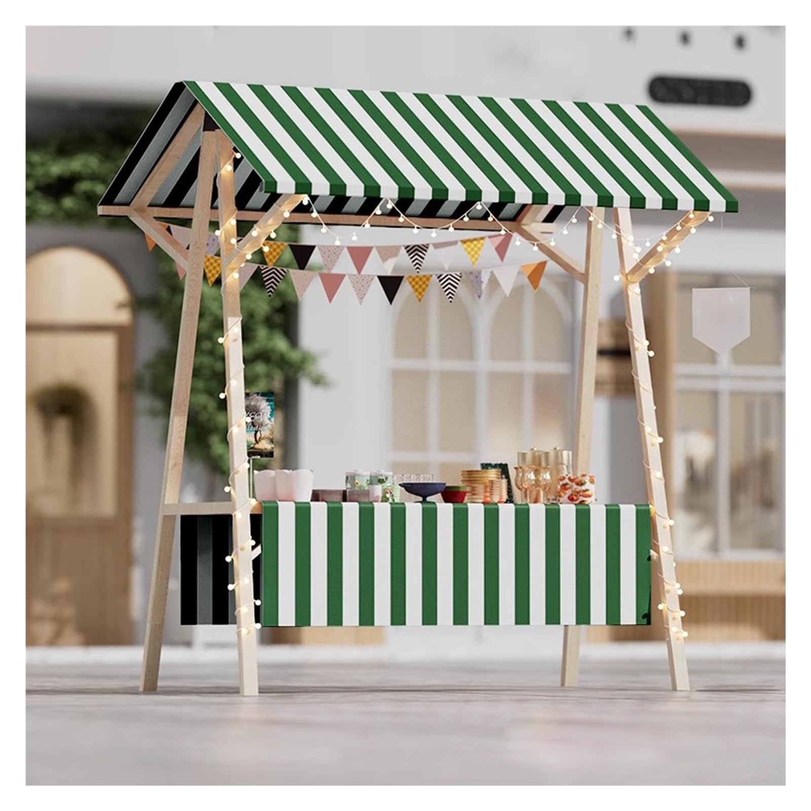 LJYKBFL Folding Mobile Vending Cart with Wheels for Street Food Business, Lightweight and Portable Market Stall