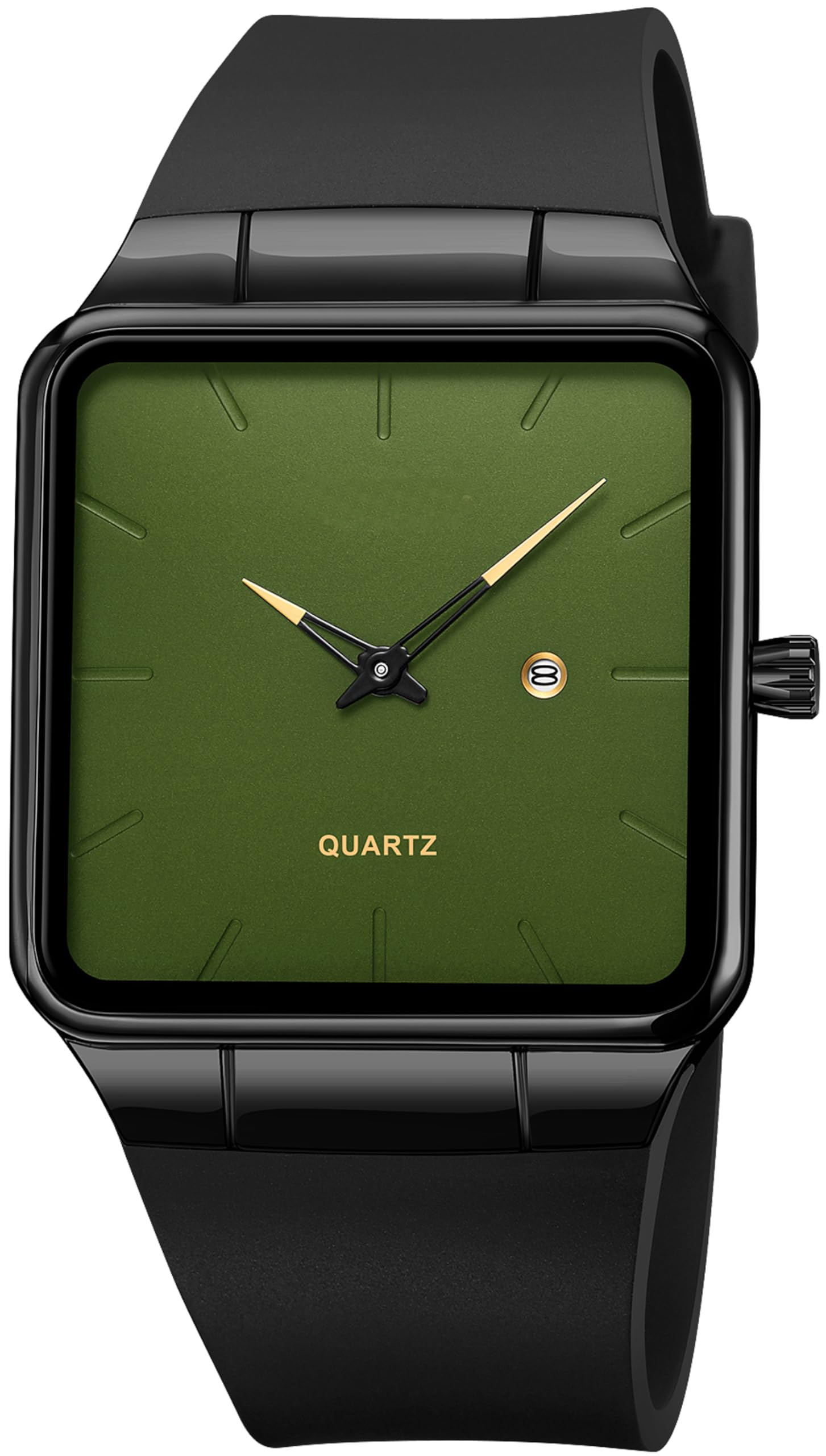 Montre rectangulaire homme sans aiguille des secondes avec date - 7