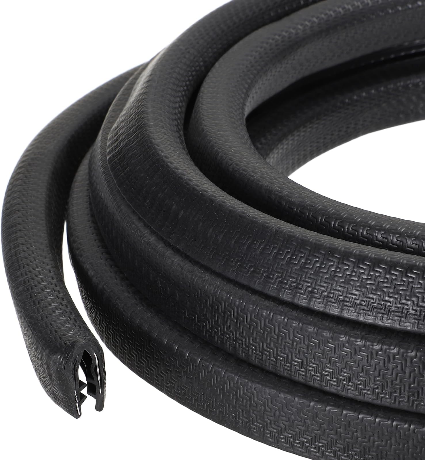 PATIKIL Rubber Edge Trim Guard, 32.8 ft x 23/32" x 19/32" U Channel Edge Protector Seal Strip with Metal Clips Fit for 7-10mm Edge for Car Door Sheet Metal Hatches Table Corners, Black
