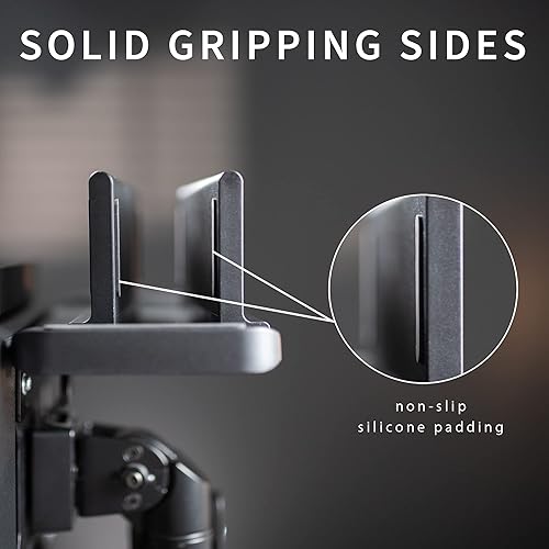 Miniatura 8 de VIVO Soporte de montaje de PC delgado multifuncional y ajustable soporte de computadora para monitor VESA soporte de escritorio independiente negro