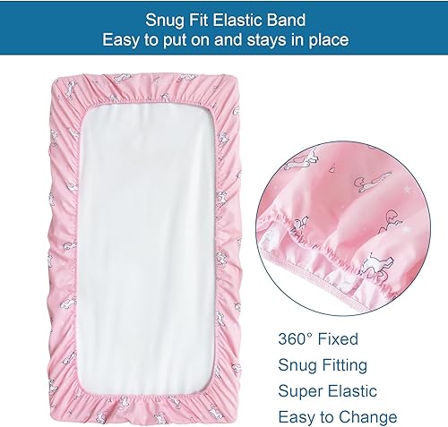 Miniatura 6 de SPRINGSPIRIT Juego de sábanas de microfibra de 2 piezas para niños pequeños, incluye sábanas para cuna y funda de almohada de sobre, suave como la