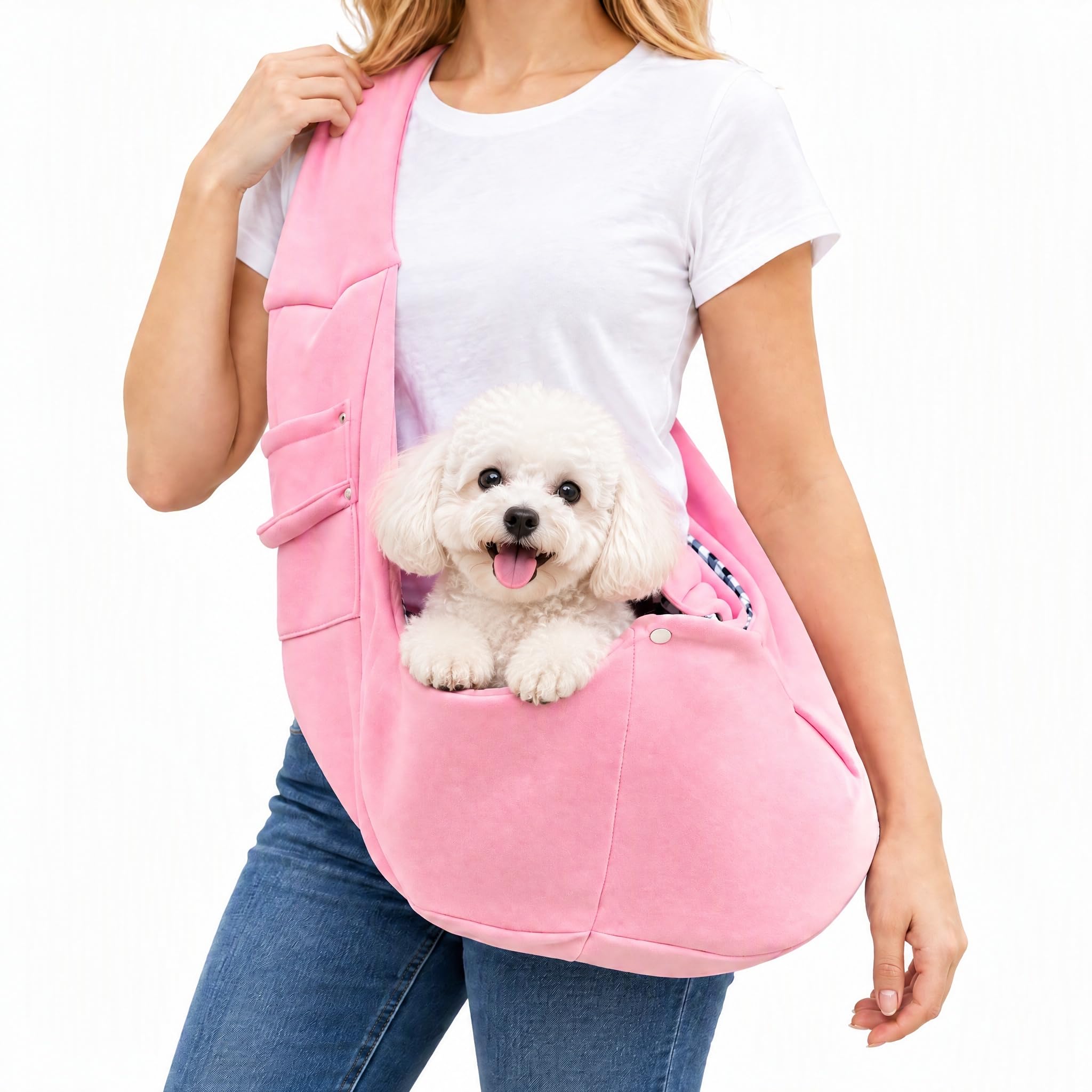 Puppy Sling Carrier, Pink Small Dog Sling Carrier Dog Slings for Small Dogs