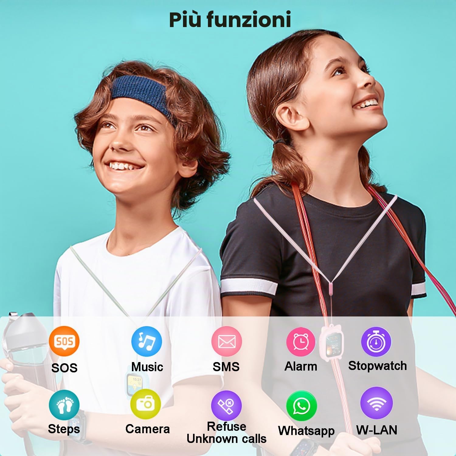 Smartwatch Bambini GPS 4G Orologio Telefono per Bambini con SOS Chat Video Fotocamera modalità Scolastiche Smartwatch per Bambino 5-16 Anni