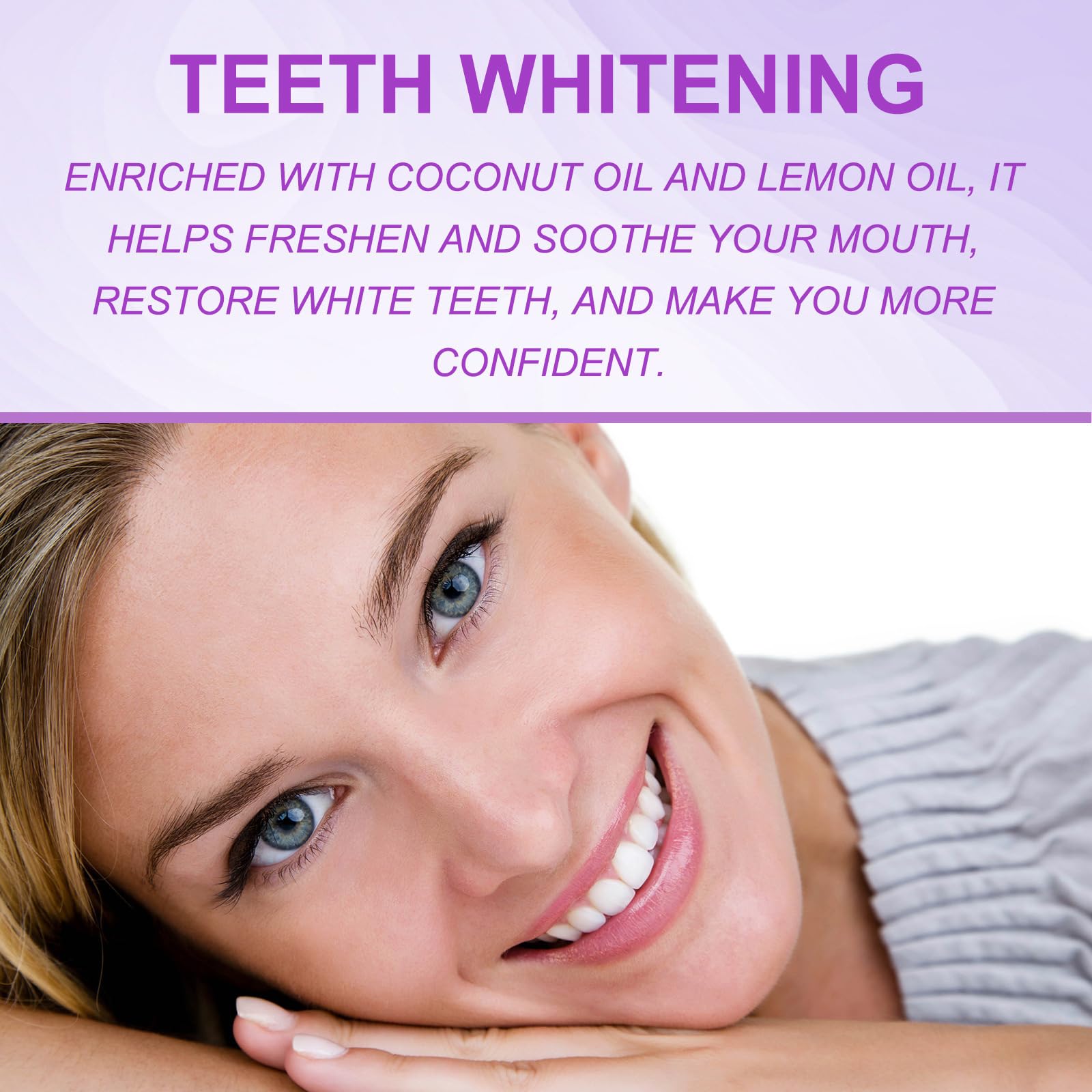 Strisce Sbiancanti per la Cura Dello Smalto, Whitening Teeth Strips, Sticker di Pulizia Viola, Rapida e Delicata la Pulizia dei Denti, Rimuove Efficacemente le Macchie dei Denti, Illumina i Denti