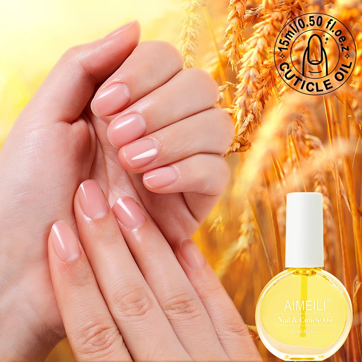 AIMEILI Olio per Unghie e Cuticole Nail Cuticle Replenishing Nutrizione Oil, Trattamento Delle Unghie Cuticola Revitalizer Olio Nail Polish Nutrire La Pelle Protezione 15ML
