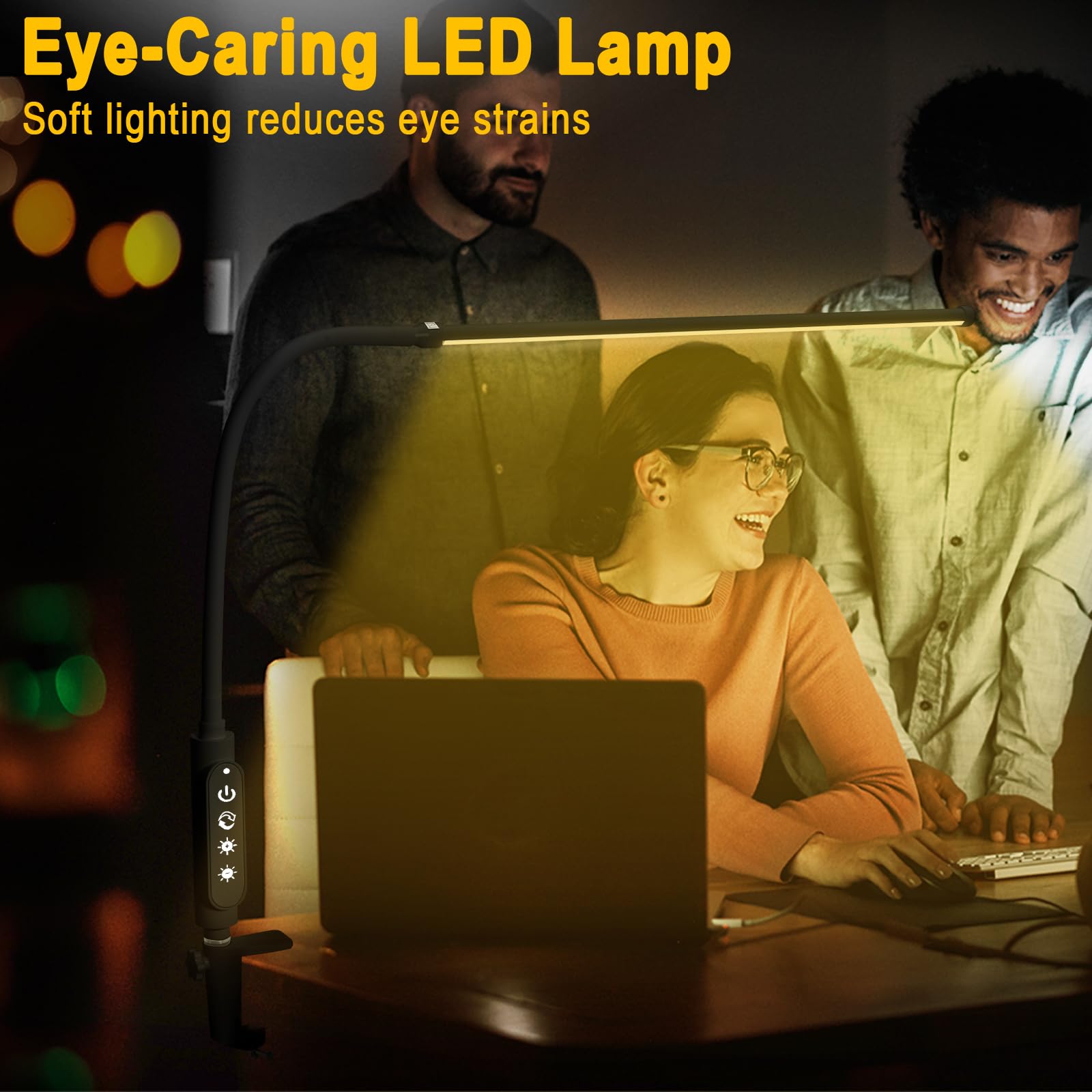 CGBE Extra-lange 60 cm Nageltischlampe LED Dimmbare Klemmlampe für Maniküre | 360° Verstellbare Tischlampe für Nagel mit 3 Farbmodi und 5 Helligkeiten - Touch Steuerung - für Tattoo Basteln - Schwarz