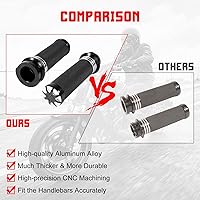 Vista 5 de INNOGLOW 1 "manillar de motocicleta Grips CNC aluminio antideslizante goma w/acelerador asistencia negro universal para Harley Suzuki Kawasaki
