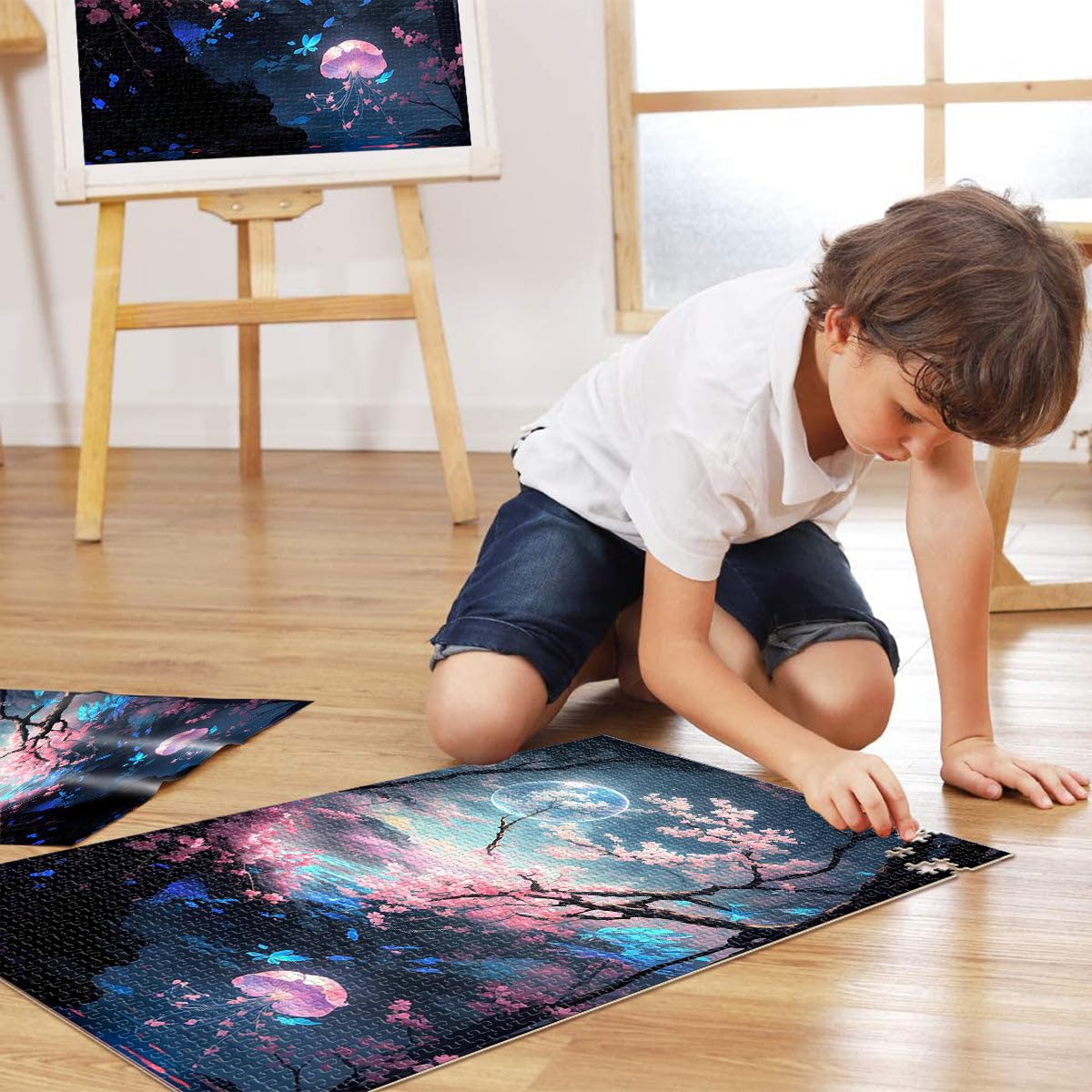 des Teintes Florales enchanteresses Puzzle pour Adultes 2000 pièces Jeu de Quiz Car C'est Un pour Toute la Famille 70x100cm