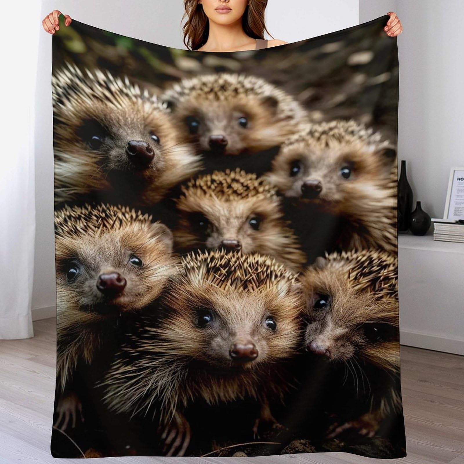 Couverture polaire flannel thermique hérisson 3D chaude et légère toutes saisons
