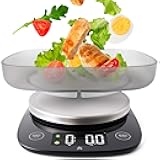 Greater Goods Digital Food Scale with Bowl, 11lb to 5kg Capacity, Grams and Ounces, Tare Function, 4 Units for Baking, Meal Prep, Weight Loss, Stainless Steel
