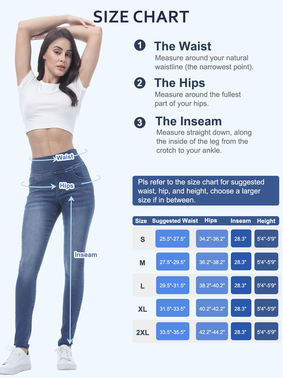 Vaqueros Elásticos Mujer, Skinny Slim Jeans De Tiro Alto Jeggings Treggings Push Up Pantalón Vaqueros Elástico Ankle