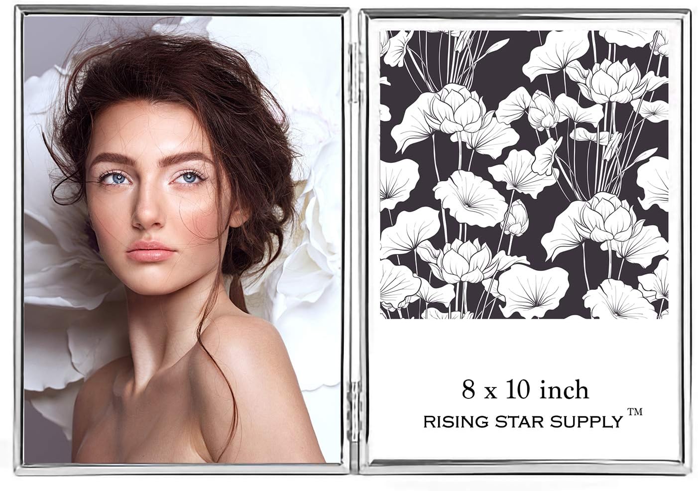 Rising Star Silver Double Picture Frames 8×10 Hinged Photo Frame