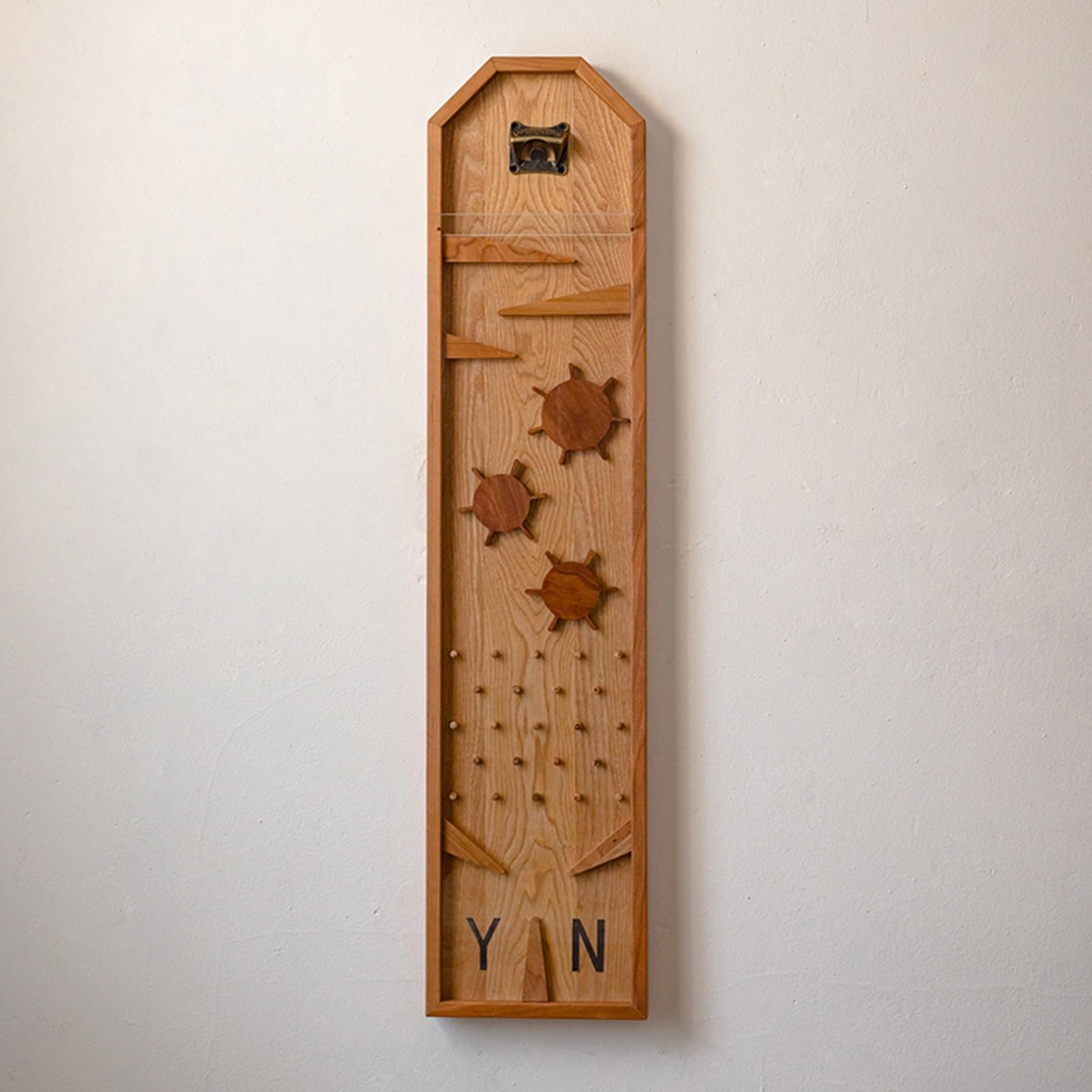 Juego de Tapa Abridor de Botellas de Cerveza Y o N, Abridor de Botellas de Pared para Amantes de la Cerveza, Abridor de Botellas de Caja de Madera Vintage, para Bar, Hombre de las Cavernas, Juego de B