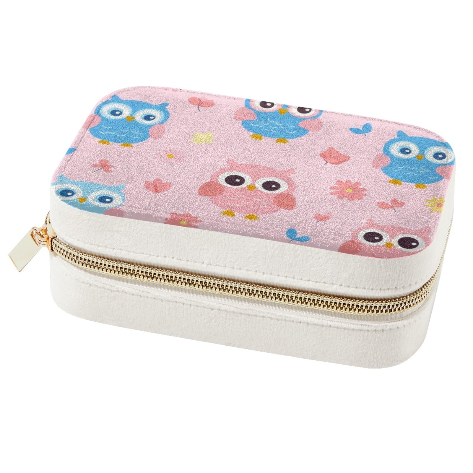 Boîte à bijoux chouette pour voyage et rangement de colliers