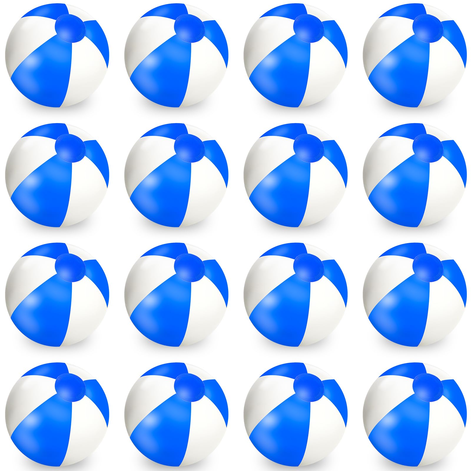 Whaline 16Pcs 16'' Inflatable Beach Ball Round Pool PVC Balls Game Toys for Summer Hawaiian Tropical Theme Beach Party Decor