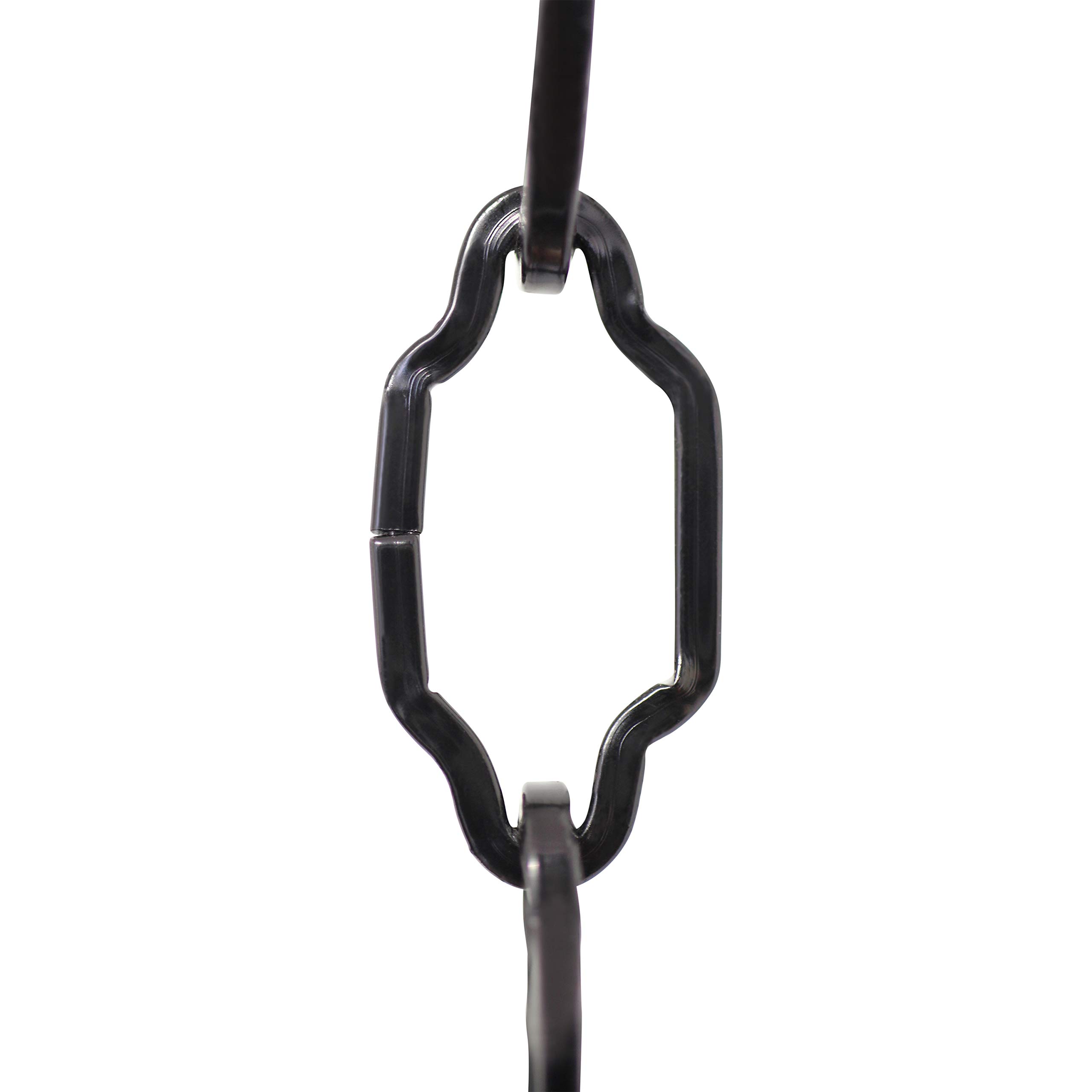 CH-S57-30-BLK-10 |12 Gauge Decorative Solid Steel Motif Link Fixture Chain | 10 Foot Increments |Black Finish