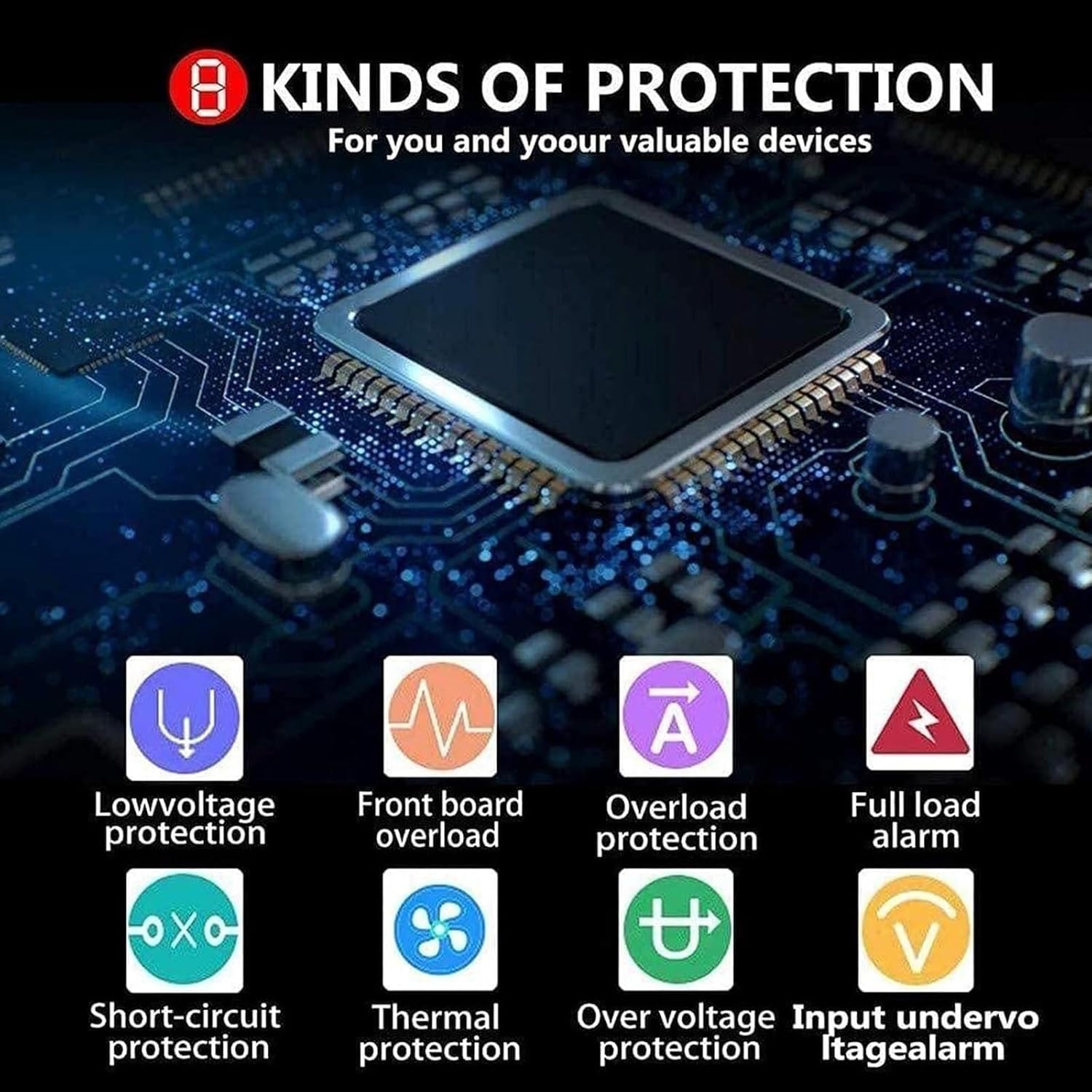 Pure Sine Wave Inverter 8000W/6000W/5000W/4000W DC 12V/24V/48V to AC 110V/220V Voltage Converter with LCD Display for Truck, Boat, Camping, Household, Van