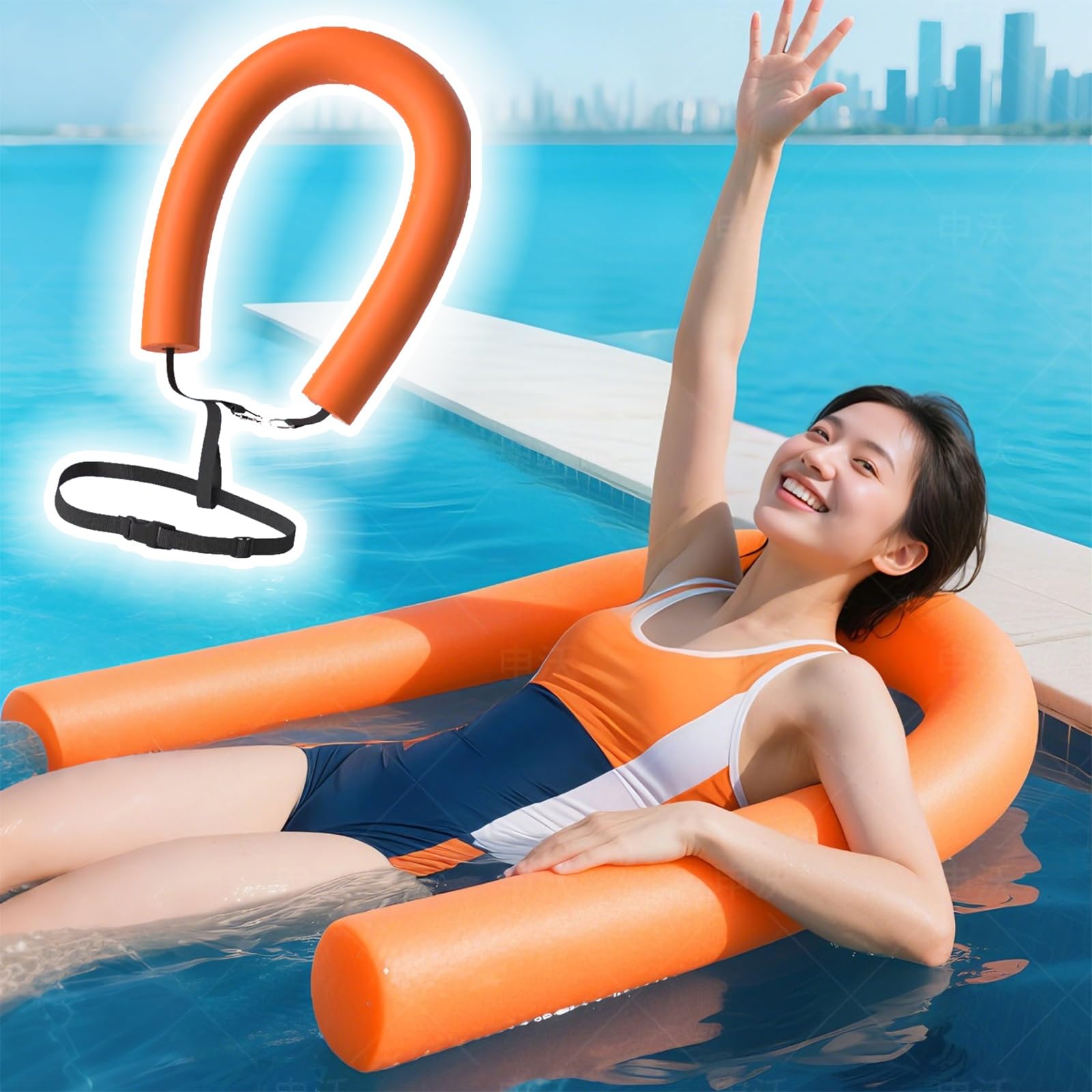 Juego de fideos de espuma flotante flexible para piscina, equipo de natación de alta flotabilidad para flotación recreativa y juego acuático