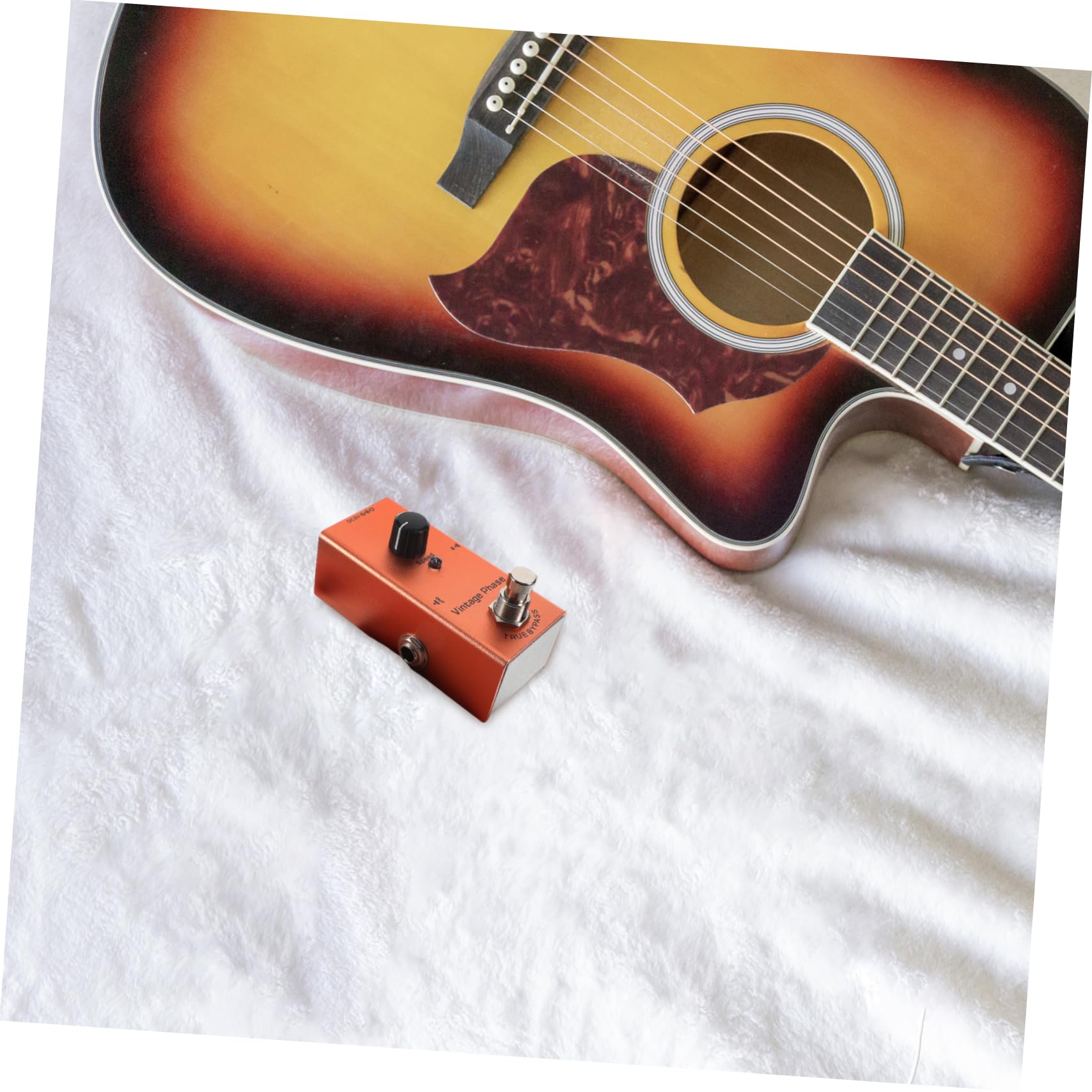 Pedale Effetto per Chitarra Elettrica Mini Retro Fase | True Bypass, Luci Indicatore Chiare, Metallo Arancia, per Recording e Suonare Chitarra Elettrica