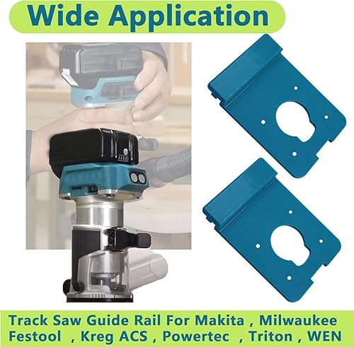Miniatura 7 de Adaptador de riel guía para router Makita y adaptador de riel guía Makita 8V Router inalámbrico RT0701C XTR01Z ajuste Makita Riel guía de sierra de