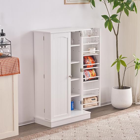 MAXTED Craft Cabinet with Doors and Shelves - Pantry Cabinet for Kitchen, Dining Room, Living Room - Small Place