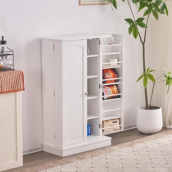 MAXTED Craft Cabinet with Doors and Shelves - Pantry Cabinet for Kitchen, Dining Room, Living Room - Small Place