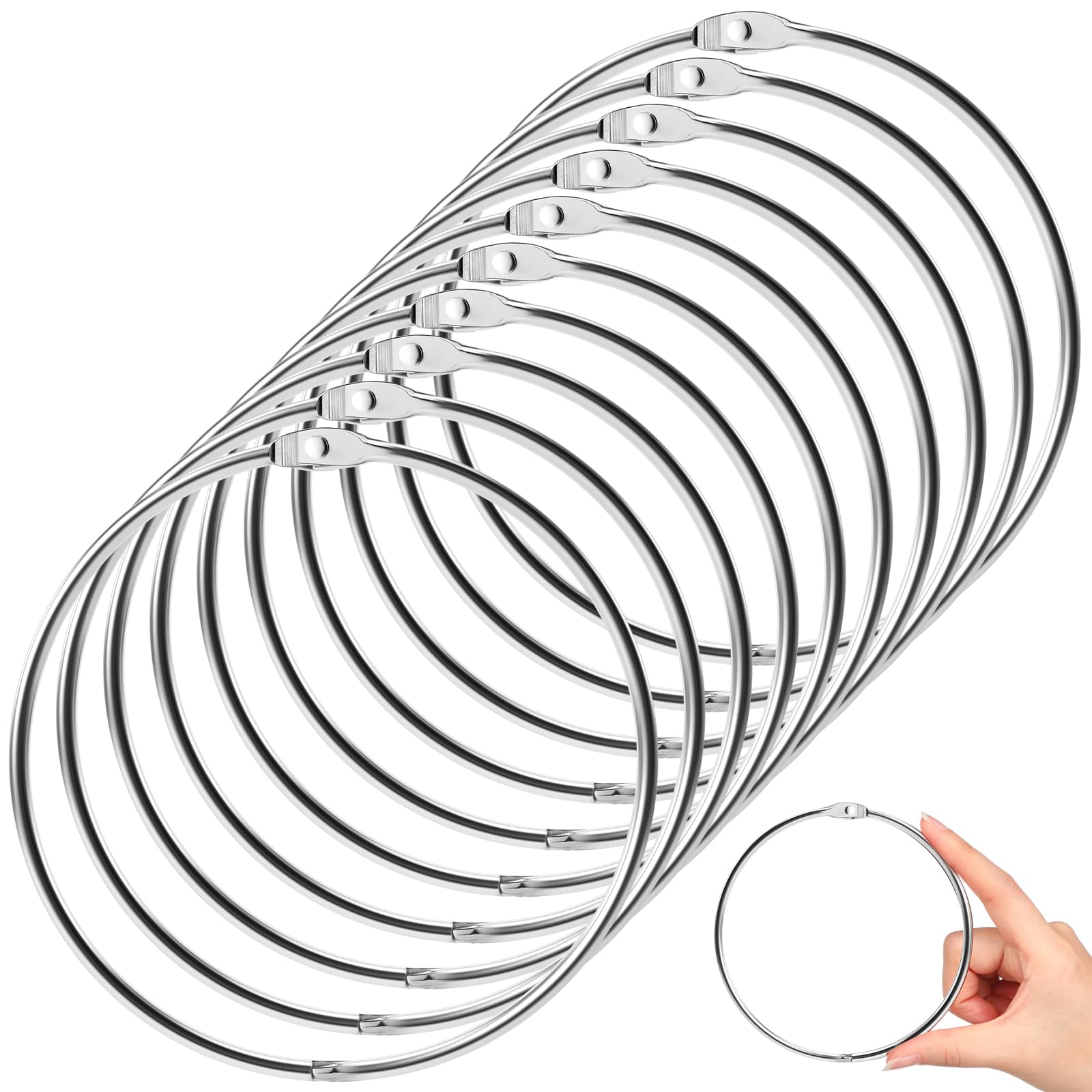 Morningro 10 Pack 4 Inch Binder Rings Extra Large Loose Leaf Binder Rings